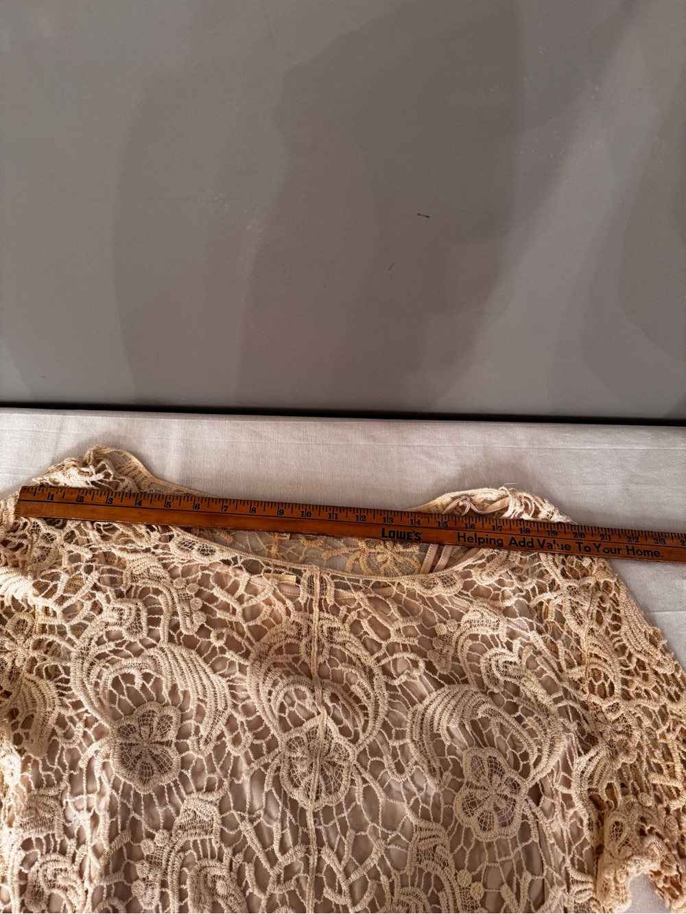 Adiva Cream Crochet Lace Women's Top 2X - Picture 5 of 6